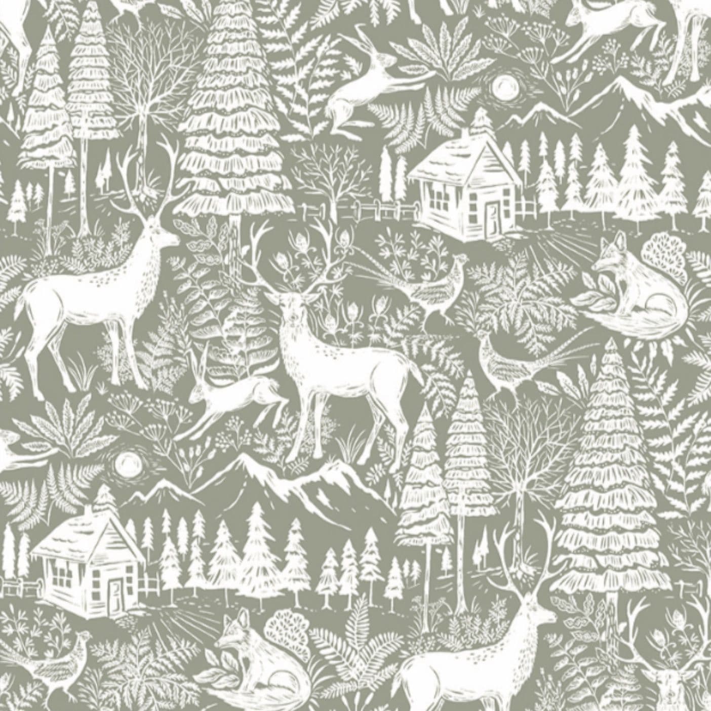 Forest French Christmas Oilcloth