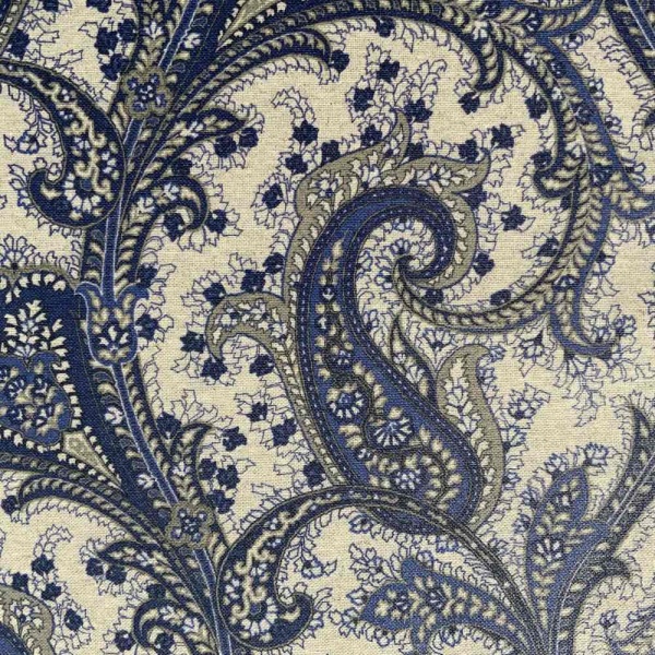 Bombay Paisley French Oilcloth in Blue