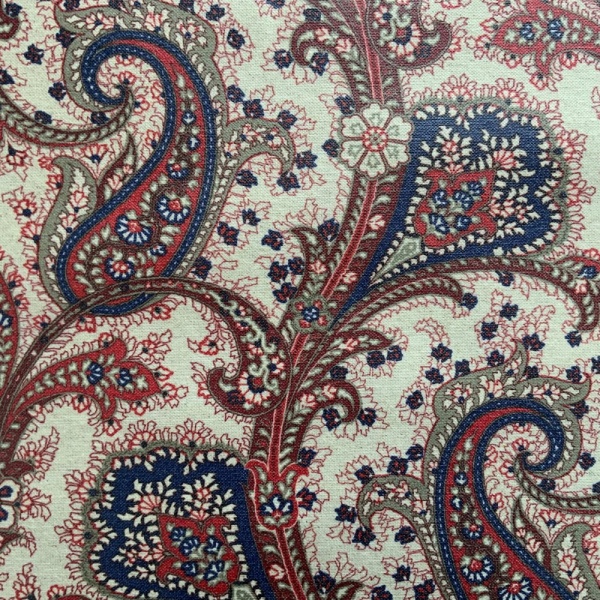 Bombay Paisley French Oilcloth in Rouge