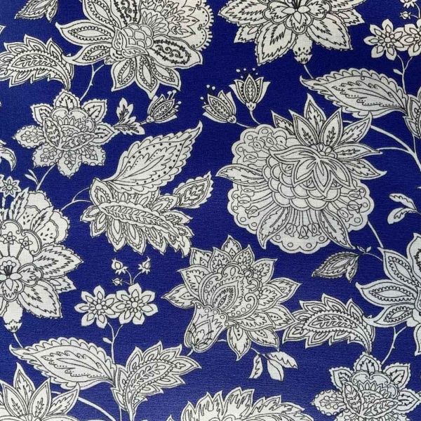 Sharma Extra Wide French Oilcloth in Inky Blue