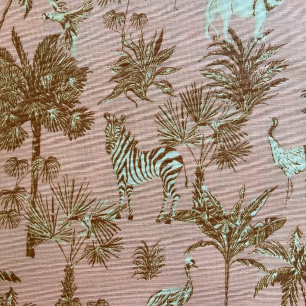 Zebra Safari Extra Wide Oilcloth in Rose