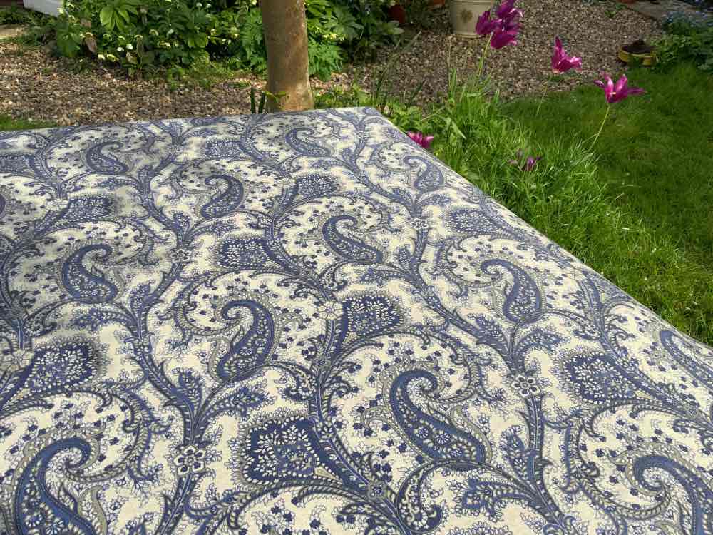 Bombay Paisley French Oilcloth in Blue