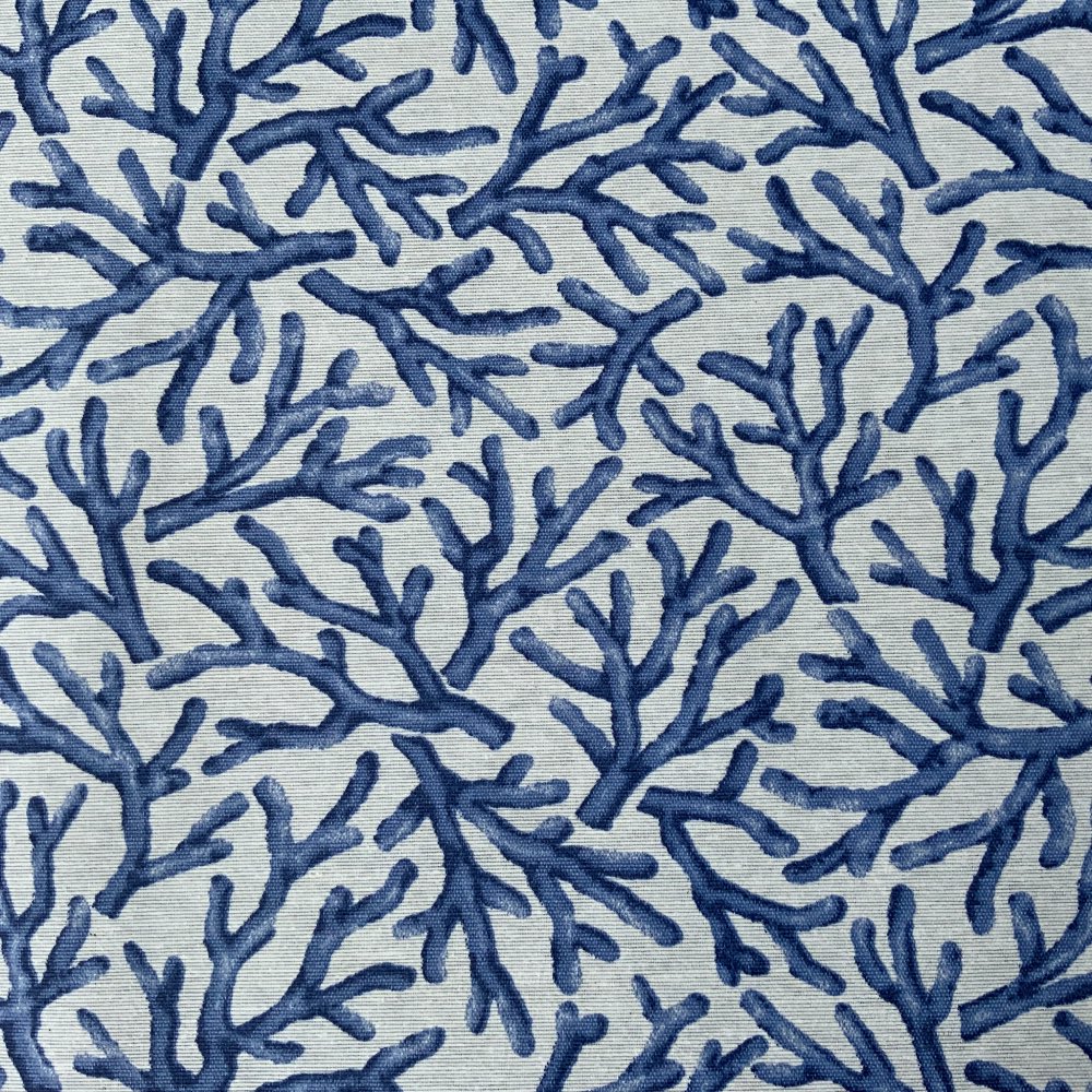 Coral Extra Wide Oilcloth in Blue -NorfolkOilcloth