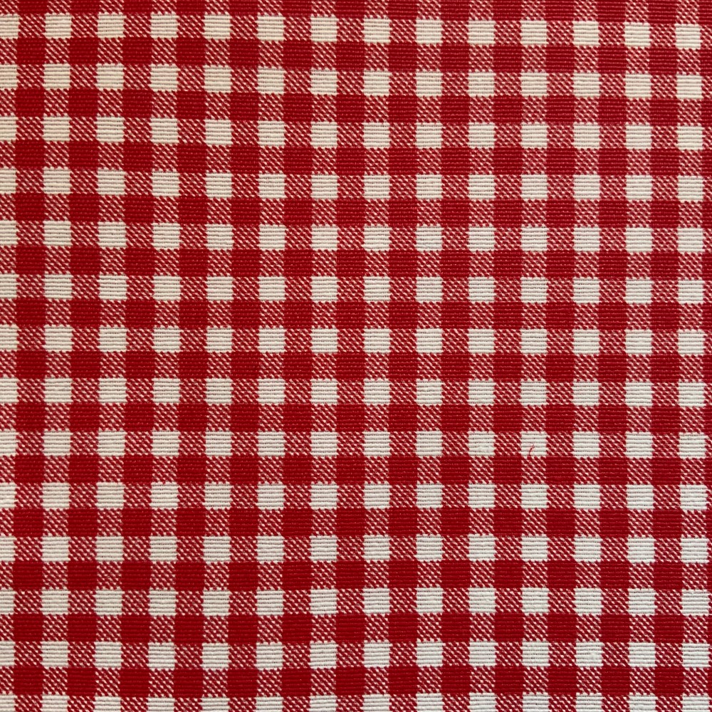 Gingham Check Extra Wide Acrylic Oilcloth in Red