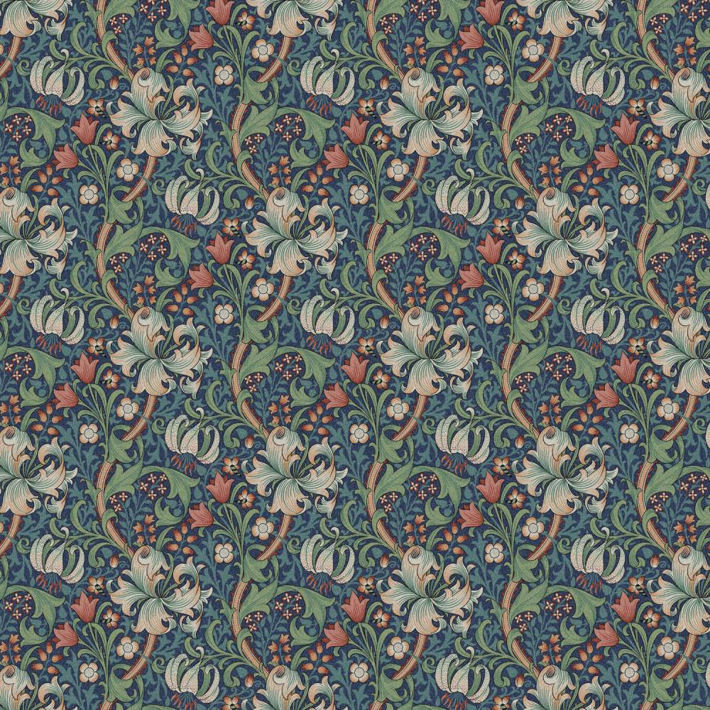 William Morris Golden Lily Oilcloth in Jewel