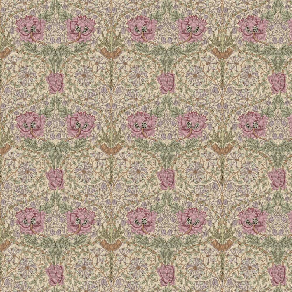 William Morris Honeysuckle Oilcloth in Rose