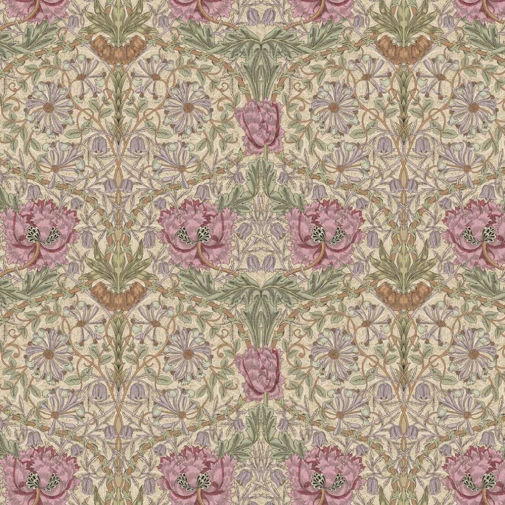 William Morris Honeysuckle Oilcloth in Rose