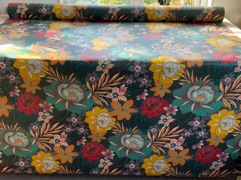 Mauricette Extra Wide French Oilcloth in Green