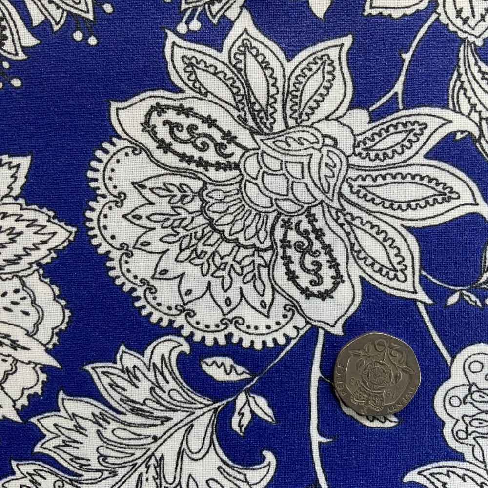 Sharma Extra Wide French Oilcloth in Inky Blue