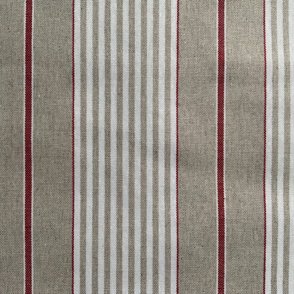 Ticking Stripe Extra Wide French Oilcloth in Red