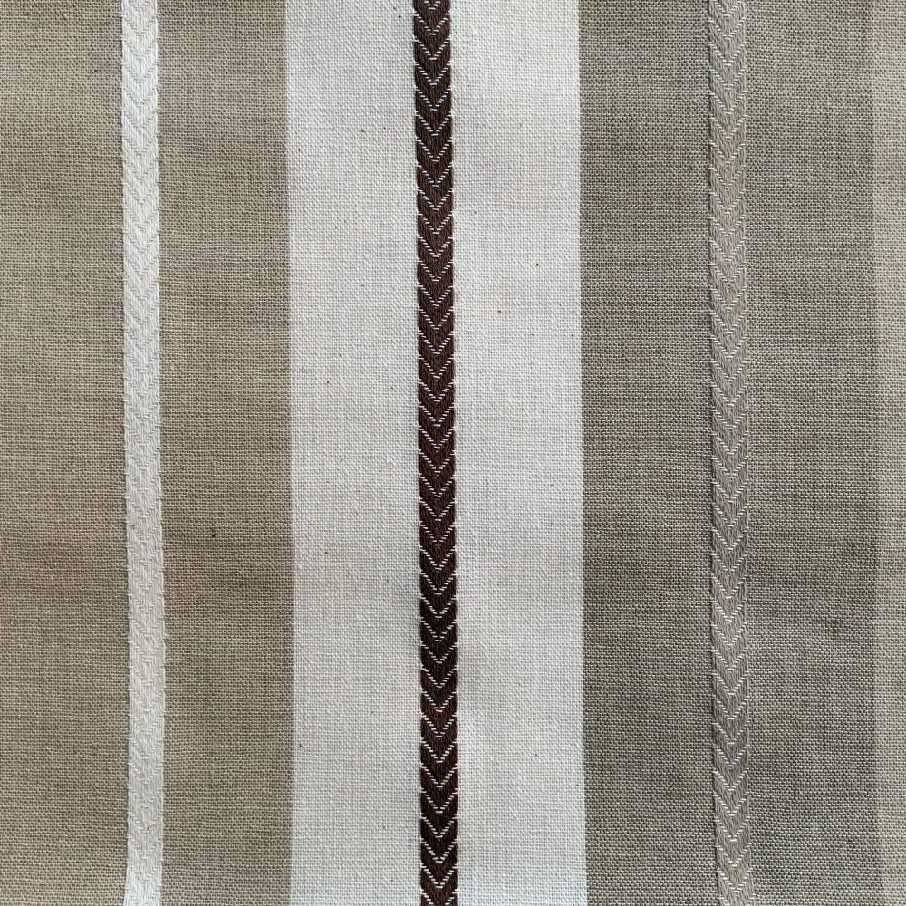 Tweed Stripe Extra Wide French Oilcloth in Beige