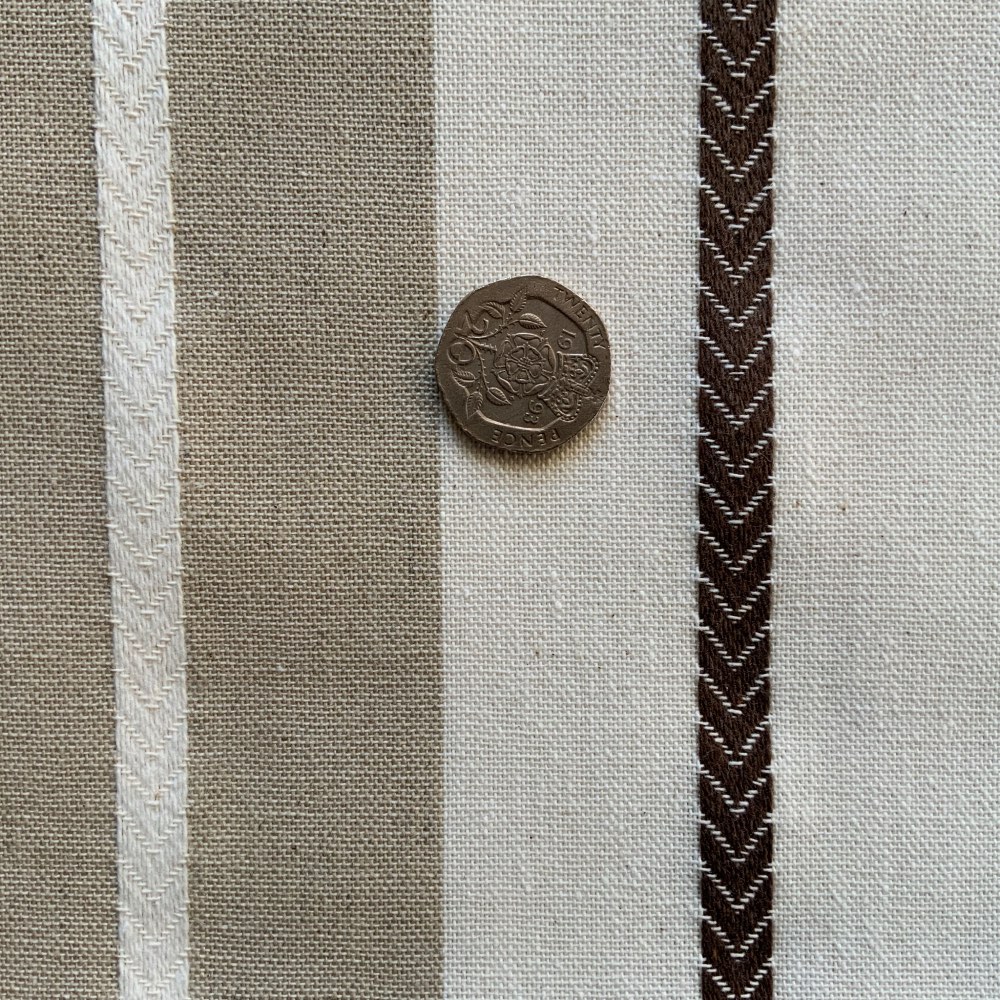 Tweed Stripe Extra Wide French Oilcloth in Beige