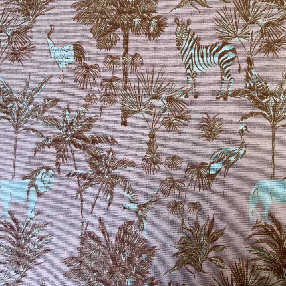 Zebra Safari Extra Wide Oilcloth in Rose