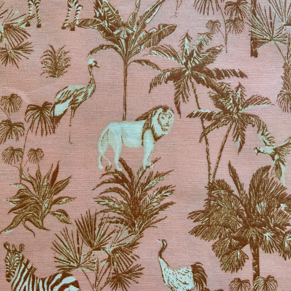 Zebra Safari Extra Wide Oilcloth in Rose