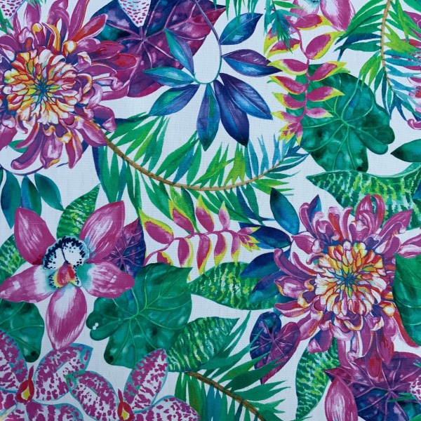 Exotic Orchids Outdoor Dralon Fabric -NorfolkOilcloth