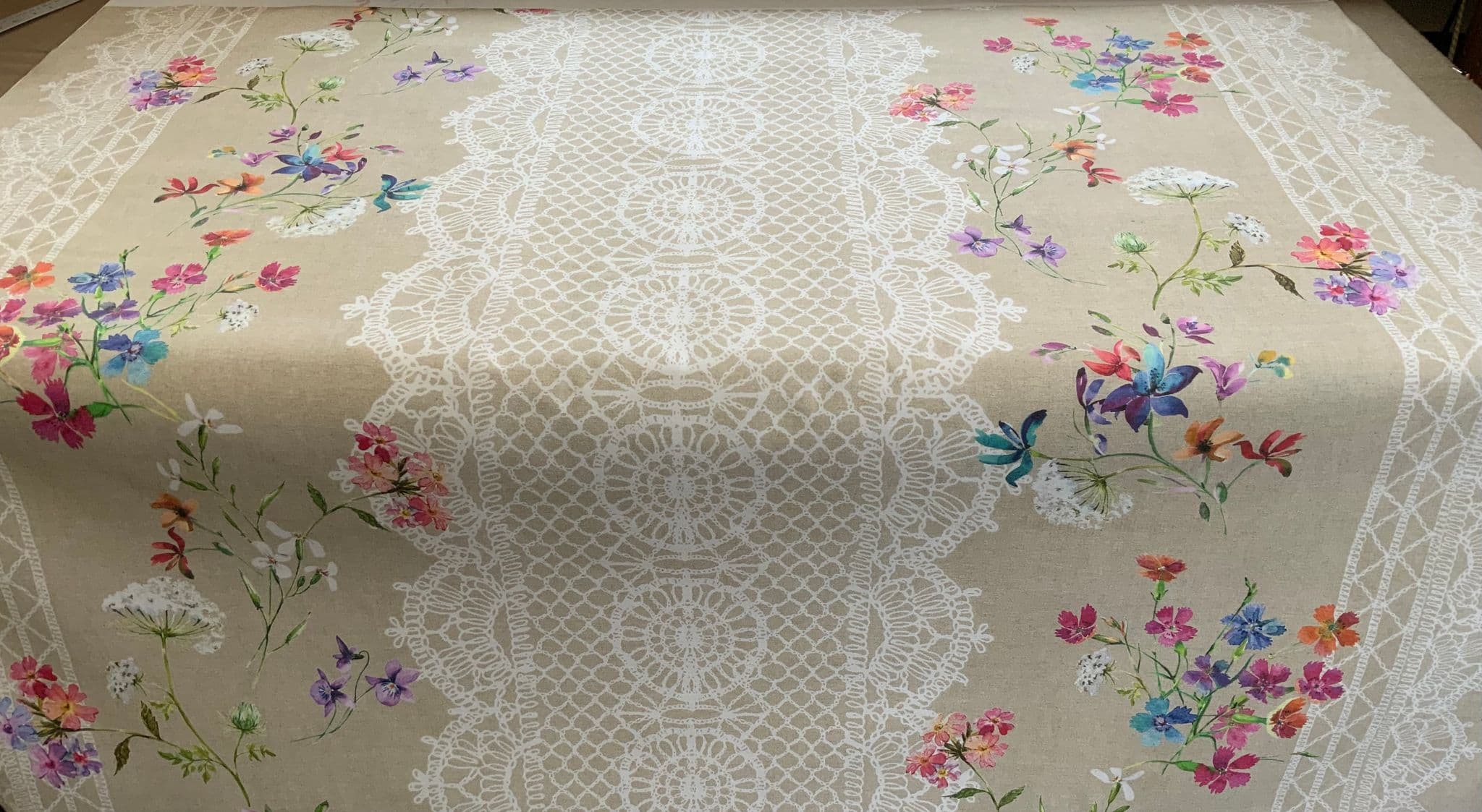 Flower Border Extra Wide Oilcloth