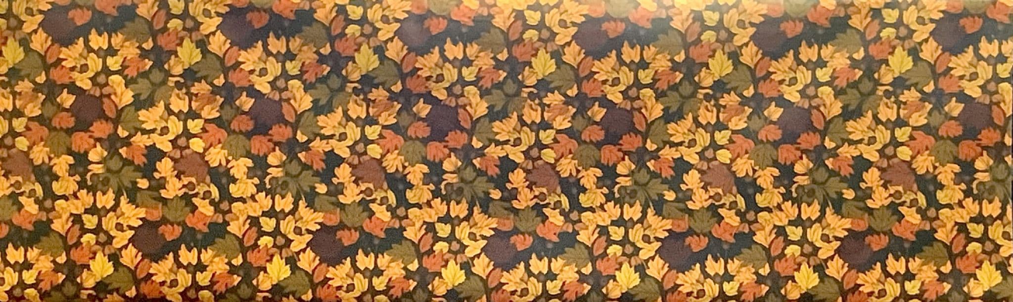 Maple Leaves Extra Wide Acrylic Oilcloth in Ochre