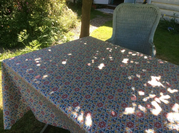 Mosaik Extra Wide Acrylic Oilcloth in Grey